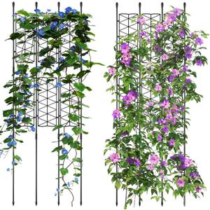 NiHome 12-Pack 50 Inches Garden Trellis for Climbing Plants Outdoor, Plant Support Trellis Cage for Clematis, Roses, Jasmine and Vines Such as Tomatoes, Grapes, Cucumbers and Blackberries