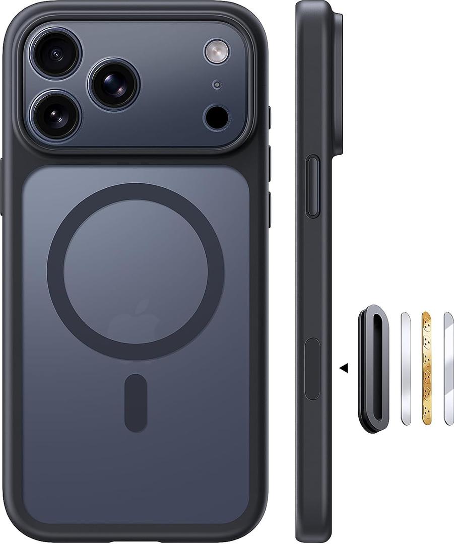 TOCOL for iPhone 17 Pro Max Case with Camera Control Capture Button, Compatible with Magsafe Charger, Built-in Magnetic Ring, Translucent Matte Phone Case for iPhone 17 ProMax 6.9 inch (Key Black)