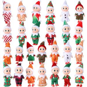 Liliful 26 Pcs Mini Elves Christmas Tiny Plush Figure Toys Bulk - Little Elf Accessories for Craft Party Supplies Operation Christmas Bulk Items Xmas Stuffies
