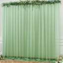 10x10ft Olive Green Tulle Backdrop Curtain for Parites, Sheer Backdrop Curtains for Wedding Baby Shower Birthday Party Photo Shoot Decorations (10ft x 10ft(2 Panels 5*10ft))
