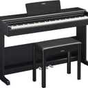 Yamaha Arius, 88-Key Weighted Action Digital Beginner and Intermediate Players, Dynamic Response, Grand Piano Sound, 3-Pedal Unit, Upright Design, Bench Included, Black, (YDP105B)