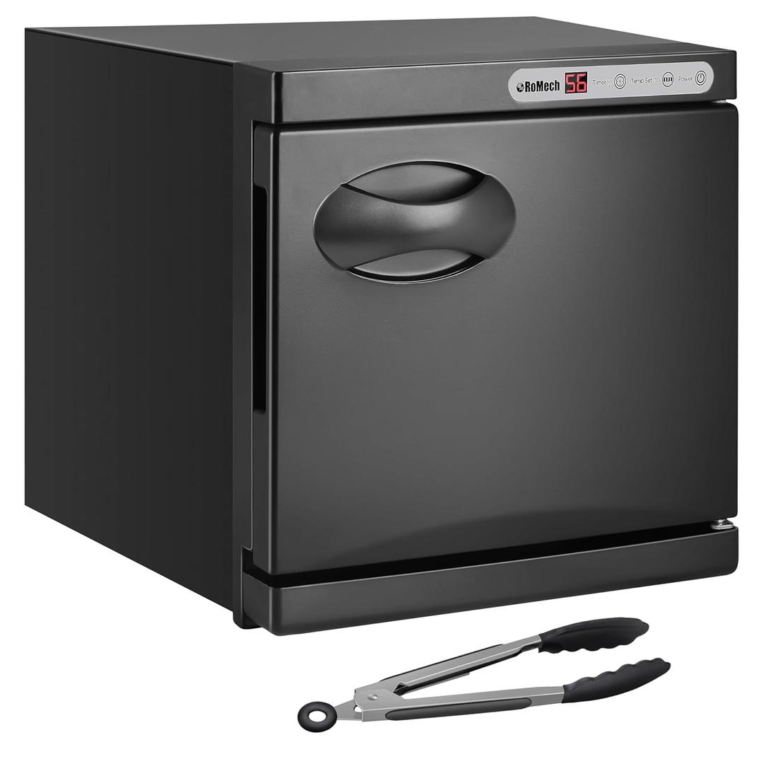 ROMECH 8L Hot Towel Warmer Cabinet, Professional Towel Heater with LED Temperature Display Setting, Towel Warmers for Spa Massage Salon Home (Black, 8L)