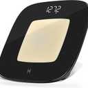 Homedics Digital Bathroom Scale, Motion-Sensing Ambient Center Illumination, Sleek Tempered Glass, High-Precision Weight Measurement Up to 400 lbs, Sustainable Design, Black