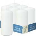 5 x Hyoola White Pillar Candles 3x6 Inch - Unscented Pillar Candles - 6-Pack - European Made