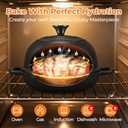 5QT Pre-Seasoned Cast Iron Dutch Oven For Bread Baking, Dutch Oven with Domed Lid, Sourdough Bread Baking Supplies, Multi-Functional Bread Pan For Baking, Frying, Roasting