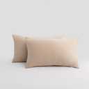 2-Pack Stretch Pillow Cases - Jersey Knit & Envelope Closure Pillowcases with Ultra Soft T-Shirt Like Polyester Blend - Suitable for Queen or Standard Size Set of 2, Heather Taupe