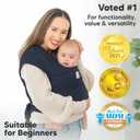 KeaBabies Baby Wrap Carrier - All in 1 Original Baby Carrier Newborn to Toddler Sling, Easy to Wear, Hands Free Bonding, Lightweight, Breathable Infant Wraps (Midnight, 7-35lbs)
