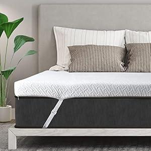 VALUXE 4 Inch Gel Memory Foam Mattress Topper Queen Size High Density Cooling Pad Pressure Relief Bed Topper (with Removable & Washable Bamboo Cover)