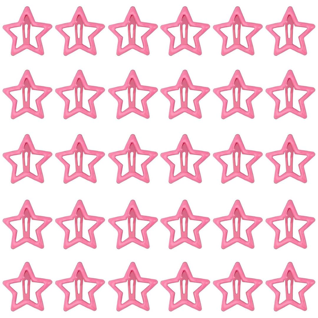 30 Pieces Pink Star Hair Clips Color Cute Metal Hair Barrettes Toddler No Slip Hair Clip Hair Accessories for Women Girls Mixed Color