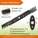 942-04308-X Mower Blades Fit for Cub Cad et Troy Bilt MTD Craftsman 42" Deck, 742-0616A Gator Mulching Blades Fit for 42" Riding Tractor Zero Turn Mower, 2 Pack