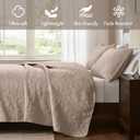 Madison Park Quebec Dusty Pale Khaki 3-Piece Quilted King Coverlet SetFor King or Cal King Bed Ideal For Warm Climate Room Dcor or Add-on For Extra Warmth