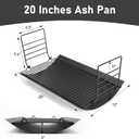 Uniflasy 20 Inches Ash Pan Replacement for Chargriller 5050, 5072, 5650, 2123, 2223, 2823 Charcoal Grills,Char-Griller Grill Grate Model 200157,Chargriller Replacement Part with 2pcs Fire Grate Hanger