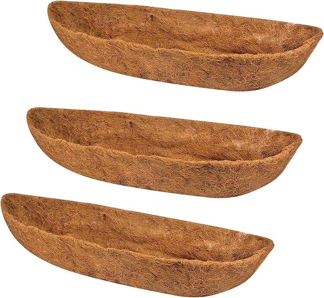 3-Packs 30in Coco Liner,Wall Basket Planter Liner, Coco Liner Roll Hanging Basket Pad,Garden Plants Wall Planter Basket, Durable Coconut Husk for Planting
