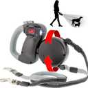 WIGZI - 2025 Edition - 2 Dog Retractable Leash with Light (L.E.D), No Tangle 360 Technology, Independent Braking Each Dog up to 50lbs Each Dog with 10 ft Reflective Leads for Safety