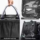 Reusable Grocery Bag On Wheels Shopping Trolley with 8 Pockets and Zipper Cover Foldable Rolling Tote, Heavy Duty Handles, Carries Up to 22 LBS (Small, Black)