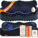 Thickened Gel Seat Cushion, Egg Gel Chair Pads for Wheelchair Pressure Coccyx Sciatica Pain Relief, Cooling Desk Seat Cushion for Kayak, Car, Office Chair Long Sitting[Black-2.75"]