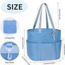 Mesh Shower Caddy Portable, Travel Toiletry Bag for Women Men, Large Capacity Shower Bag Quick Dry Bathroom Bag for Dorm, Gym, Bathroom, Camping, Beach, Swimming, Traveling, Blue (Medium)