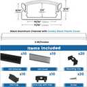Muzata 10Pack 3.3FT/1M LED Channel Black Aluminum U Shape LED Strip Channel with Transparent Smoky Black Cover Easy Installation U1SW BB 1M