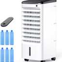 Windowless Portable Air Conditioners, 3-IN-1 Portable AC with Remote, 3 Modes 3 Speeds, 1Gal Tank & 12H Timer, 65° Oscillation, Fast Cooling Quiet Ventless Swamp Cooler for Room Home Office, Off White