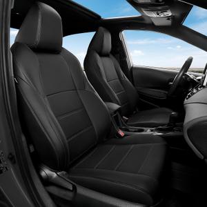 FREESOO Custom Fit RAV4 Seat Covers for Toyota RAV 4 2025-2019 (Hybrid/Prime/PHEV) XSE SE, Faux Leather, 4Layer Waterproof, F/R Headrest, Airbag Deployment Compatible, Durable, Luxury, Black Full Set