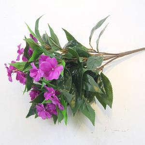Artificial Impatiens Bouquet Flower Patio Lawn Garden Wedding Photo Decor (2Pcs)