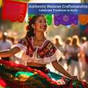 Mexican Party Banners (2 Pack with 10 Plastic Flags per Banner) - Papel Picado Mexicano para Fiesta - Plastic Papel Picado - Fiesta Themed Party Decorations - Mexican Decor