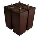 6 Inch Wooden Sofa Legs Set of 4, Brown Square Wood Furniture Feet Couch Legs, Mid Century Modern Dresser Replacement Feet for Chair Cabinet Armchair Recliner Table Or Home DIY Projects Bun Feet