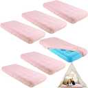 Breling Kids Air Mattress Fitted Sheets Compatible with Intex Cozy Kidz (Sheet Only) Toddler Inflatable Mattress Sheets for Kids Sleepover Party Travel Camping Airbed(Pink,6 Pcs)