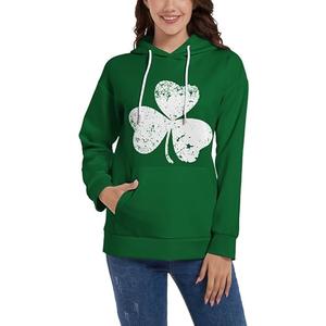 TMSD Women's Mardi Gras St.Patrick's Day Long Sleeve Hoodie with Pocket (XX-Large)