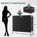 6-Drawer Dresser for Bedroom, Anti-Tip Wide Storage Organizer, 13.8"D x 38.2"W x 30"H
