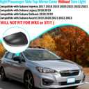 Compatible with Subaru Impreza Mirror Cover 2017-2023/Legacy Outback 2018 2019/Ascent 2019-2023,Passenger Side Ascent Mirror Cover Cap W/O Light Clip-on Replacement Replace for 91054FL01A-Black