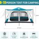 Hewolf Instant Tent for 8 Person Camping, Waterproof Easy Pop Up Tent Sets Up in 60 Seconds for Family Outdoor Hiking & Backpacking with Carry Bag(Blue)