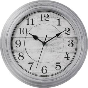 HYLANDA Wall Clock, 12 Inch Kitchen Decorative Wall Clock, Silent Wall Cocks Battery Operated Non Ticking with Large Numbers Easy to Read for Home Bathroom Office(Grey)