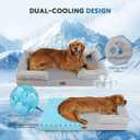 Cooling Dog Bed,Dual-Cooling Design,Q-Max >0.4 Cool Pet Beds for Extra Large Dogs,Orthopedic Foam Dog Bed with Sides, Removable Cover & Waterproof Lining,Grey XL(48"L x 32"W x 8"Th)