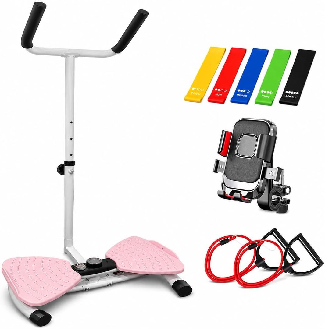 Twist Board Exercise Equipment with LCD Display, Waist Twister Machine with 5 Resistance Bands, 330 lbs Capacity Core Workout Board for Home Gym Fitness
