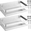 Lallisa 2 Pieces Stainless Steel Shelf Bathroom Shower Floating Shelves Wall Mounted Shower Caddy Basket Shelf Storage Organizer Shelves for Bathroom, Kitchen, Living Room (7.87 Inches/ 20 cm,Silver)