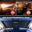 [2026 Upgraded] Nmoiss Windshield Sun Shade Umbrella for Tesla Model Y & Model 3 - [Vinyl Coating Heat Shield] Protect Car from Sun Rays & Heat Damage Keep Cool and Protect Interior