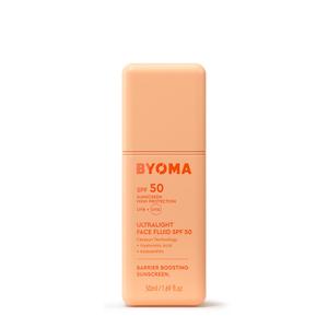 BYOMA SPF 50 Face Fluid - Ultra-Lightweight Facial Sunscreen for All Skin Tones - Luminous Glow, No White Cast - SPF Moisturizer Strengthens Skin Barrier - 1.69 fl.oz