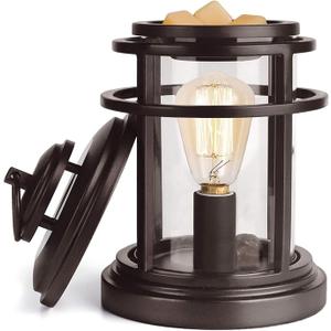 SALKING Electric Wax Warmer  Metal Wax Melt Warmer for Scented Wax,Candle Wax Burner Fragrance Warmer and 2 Edison Bulbs, Wax Melt Melter for Home Decor Office,Birthday Gifts for Women