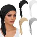 Funtery Chemo Headwear for Women, Pre Tied Headscarf Turban Lightweight Slip on Modal Cancer Sleep Cap for Patients Hair Loss