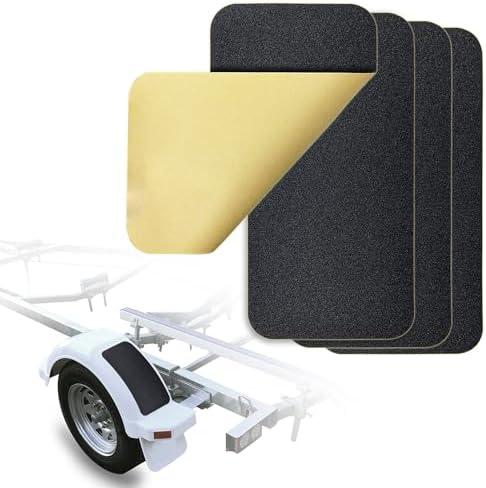 Desunqin Marine Boat Non-Skid for Boat Trailer Fenders 6-Inch X 12-Inch Boat Trailer Steps Adhesive Traction Pads Anti-Slip Pre-Cut Traction Grip Tape Boat Flooring Tools Accessories (4)