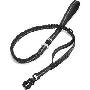 Heavy Duty Dog Leash, 4-6FT Shock Absorbing Dog Leashes with Traffic Handle and Comfortable Padded Handles, Advanced Easy Metal Clip, No Pull Reflective Leash for Medium Large Dogs That Pull (Black)