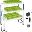 Upgraded Hydroponics Growing System Kit,108 Plant Sites 3 Layers Food-Grade PVC-U Pipes Hydroponic Grow Kit Gardening System for Vegetables,Flowers,Fruits,Herbs