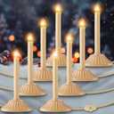 Meonum 8 Pack 9.6 in LED Christmas Window Candles, Plug in Electric Window Candle C7 Light Bulb with 1 Spare Bulb Electric Candle Light for Christmas Night with Base Decorating Restaurant Table