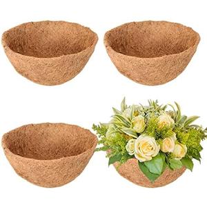 Legigo 4 Pack 18 Inch Hanging Basket Coco Liners Replacement, 100% Natural Round Coconut Coco Fiber Planter Basket Liners for Hanging Basket Flowers/Vegetables
