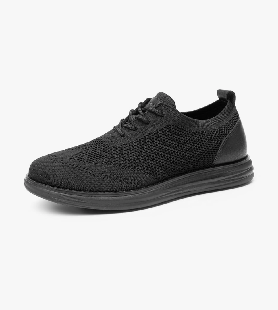 Bruno Marc Men's KnitFlex Breeze Mesh Sneakers Oxfords Lace-Up Lightweight Casual Walking Shoes,Size 12, All/Black,GRAND-02