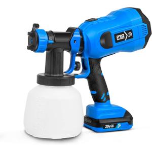 Prostormer 20V Paint Sprayer: High-Power Cordless HVLP Paint Sprayer with 4 Copper Nozzles and 1200ml Containers; Spray Gun for Furniture, Cabinets, Fences, Walls, Doors, Garden Chairs, and DIY Projects