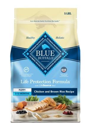 Blue Buffalo Chicken & Brown Rice Puppy Dry Food, Natural, 5 LB (Pack of 3)