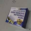 High Pressure Shower Head - Anti-Clogging Silicone Nozzles - 2.5 GPM Removable Restrictor - Easy to Clean Adjustable Replacement - easy to install with Plumbers Tape - 6 inch - Elegant Gold Finish