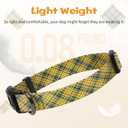 2 x Kazazoo Dog Collar Cute and Soft Nylon Puppy Collar for Boy and Girl, Adjustable Dog Collars for Small Medium Dogs, Yellow&Blue Plaid-S